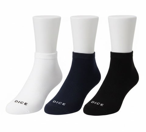 Men Low Cut Ankle Socks Bundle of 3 Different Colors